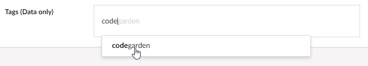 A block using the Data Only Tags editor