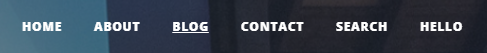 Screenshot of navigation underlining Blogs